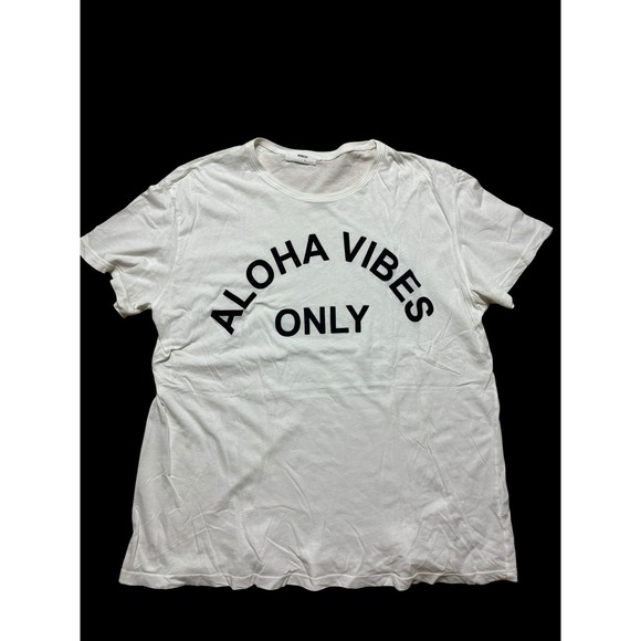 Mikoh Tops - MIKOH "Aloha Vibes Only" White Tee Size 3 (L) Beach Boho 100% Cotton Graphic Tee